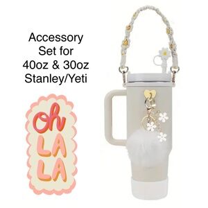 Tumbler, Silicone Water Bottle Accessory Set, 40oz/30oz Tumbler, NEW